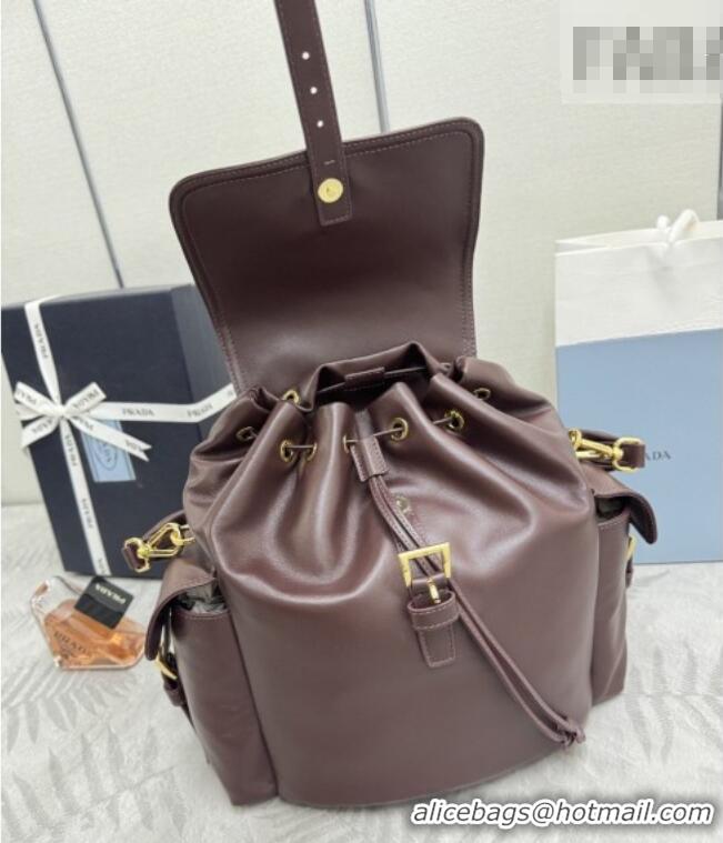 Best Product Prada Explore medium nappa leather backpack bag 1BZ080 Burgundy 2026