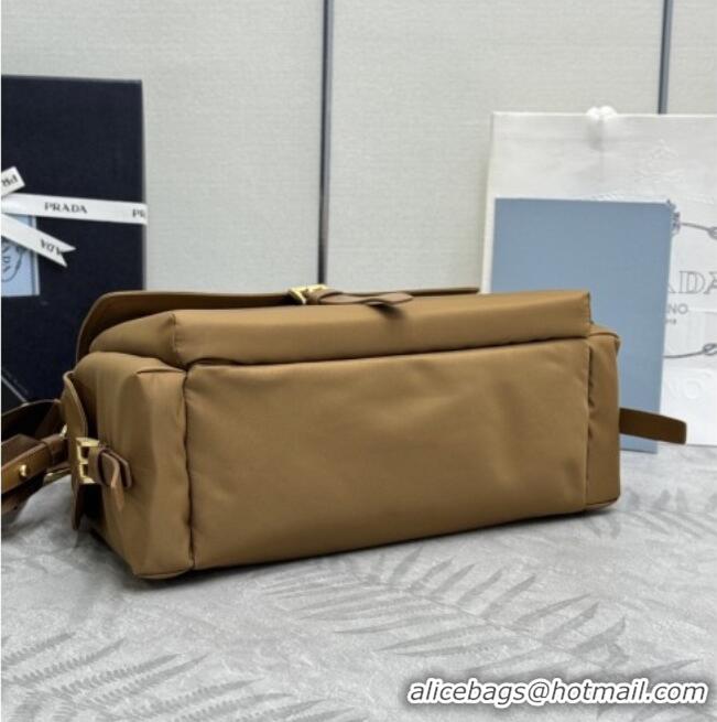 Promotional Prada Explore large Re-Nylon shoulder bag with flap 1BD391 Cork 2026
