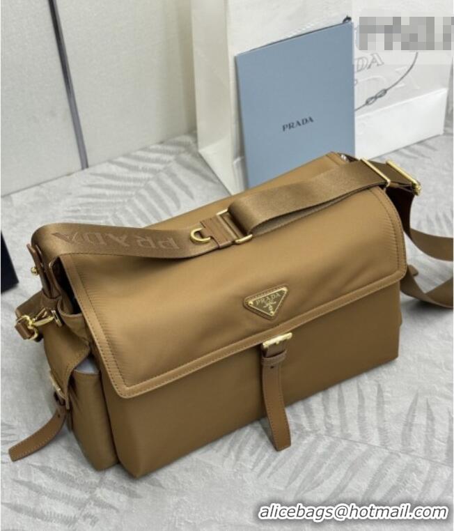 Promotional Prada Explore large Re-Nylon shoulder bag with flap 1BD391 Cork 2026