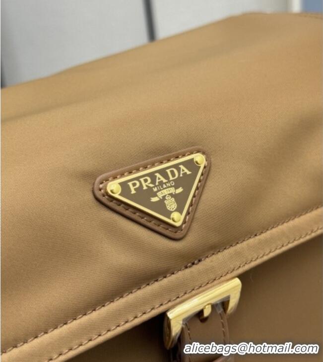 Promotional Prada Explore large Re-Nylon shoulder bag with flap 1BD391 Cork 2026