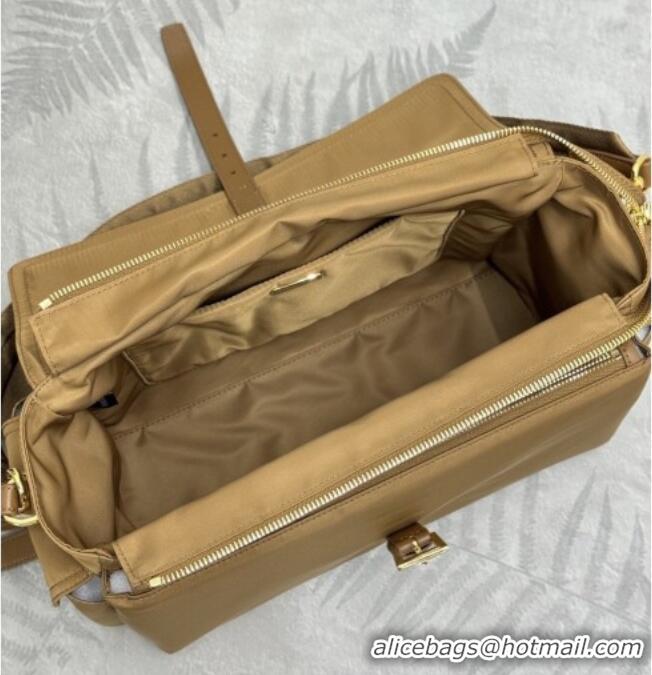 Promotional Prada Explore large Re-Nylon shoulder bag with flap 1BD391 Cork 2026