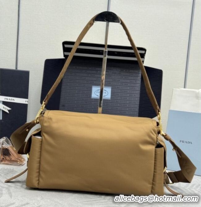 Promotional Prada Explore large Re-Nylon shoulder bag with flap 1BD391 Cork 2026