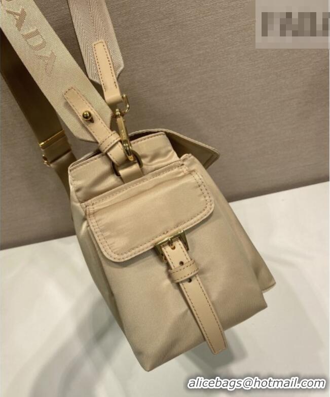 Best Grade Prada Explore large Re-Nylon shoulder bag with flap 1BD391 Light Beige 2026