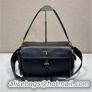 Modern Classic Prada Explore large nappa leather shoulder bag with flap 1BD391 Black 2026