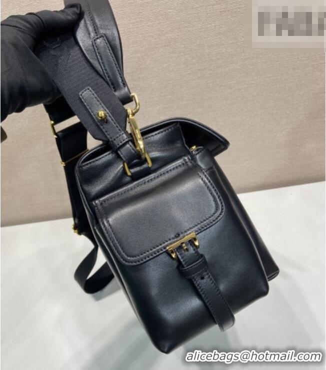 Modern Classic Prada Explore large nappa leather shoulder bag with flap 1BD391 Black 2026