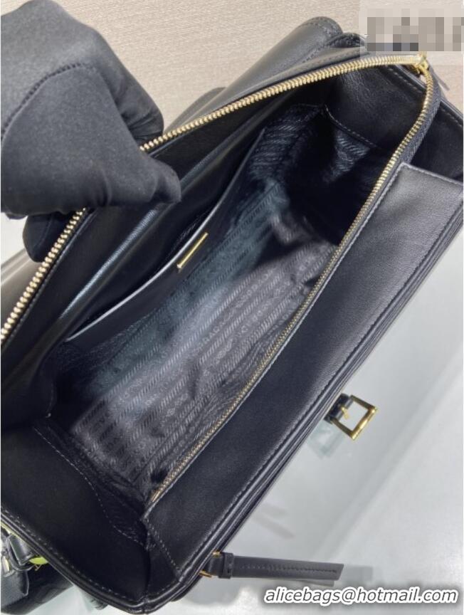 Modern Classic Prada Explore large nappa leather shoulder bag with flap 1BD391 Black 2026
