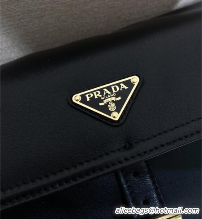 Modern Classic Prada Explore large nappa leather shoulder bag with flap 1BD391 Black 2026