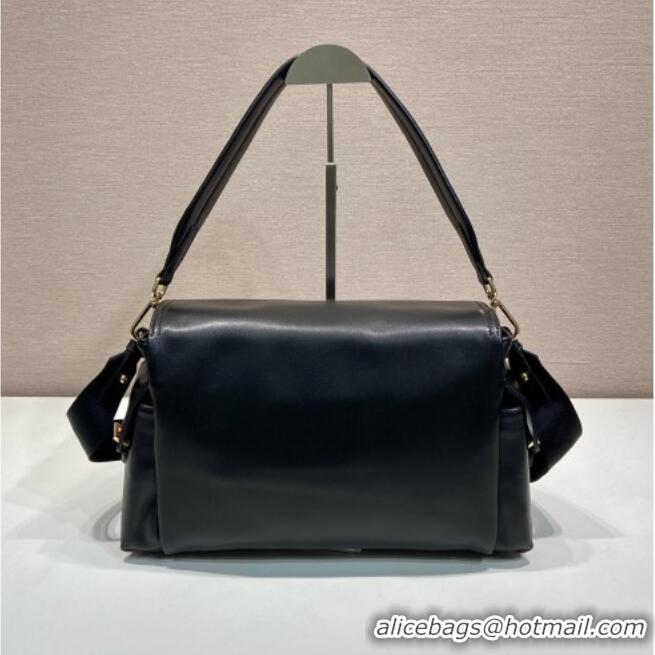 Modern Classic Prada Explore large nappa leather shoulder bag with flap 1BD391 Black 2026