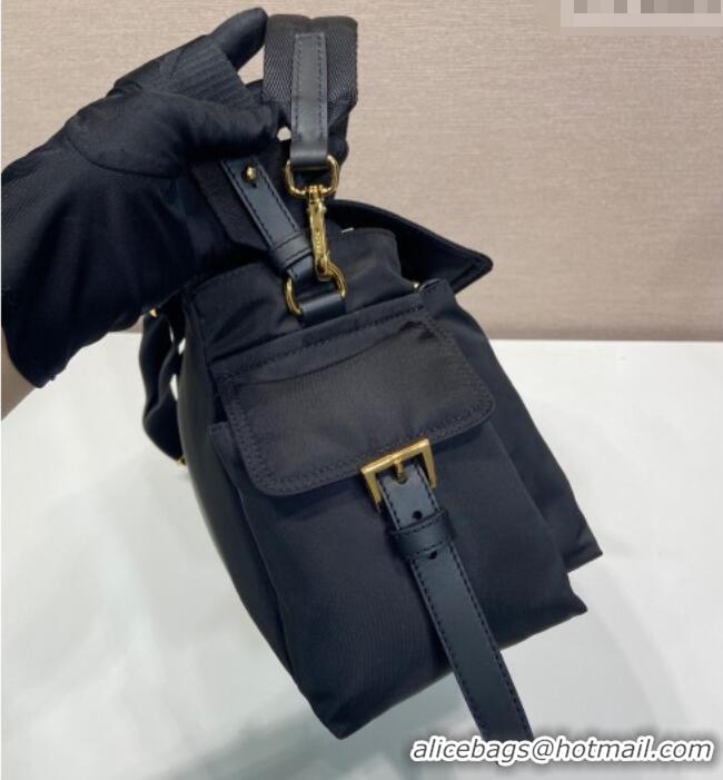 Good Product Prada Explore large Re-Nylon shoulder bag with flap 1BD391 Black 2025