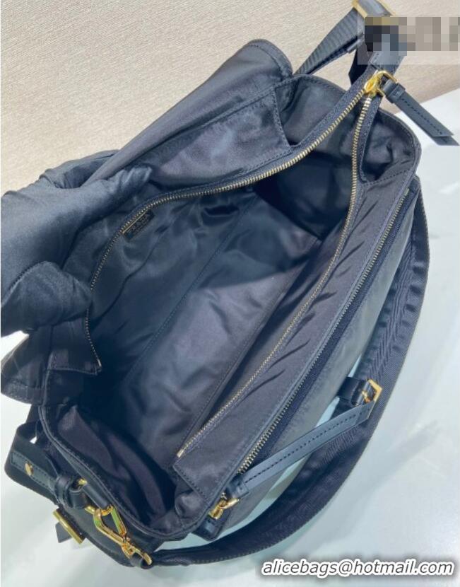 Good Product Prada Explore large Re-Nylon shoulder bag with flap 1BD391 Black 2025