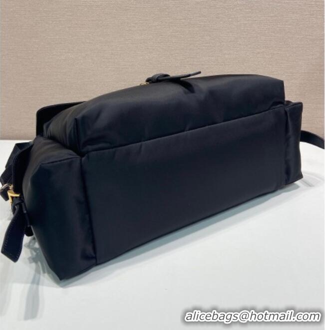 Good Product Prada Explore large Re-Nylon shoulder bag with flap 1BD391 Black 2025