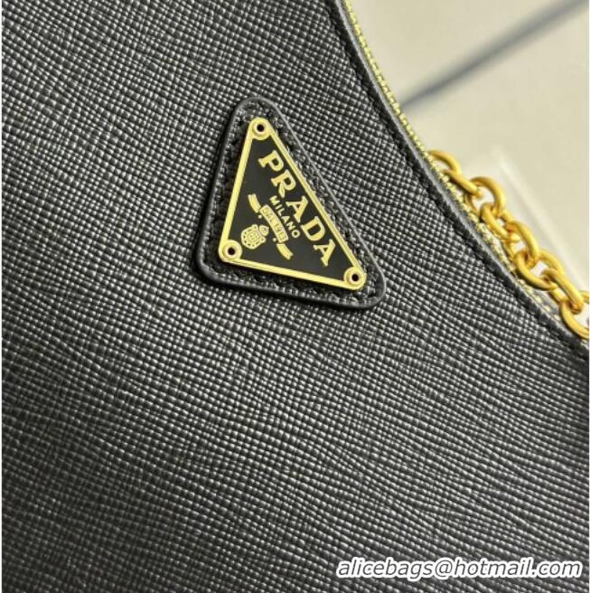 Best Quality Prada Re-Edition 2005 Saffiano leather bag 1BH204 Black/Gold 2026