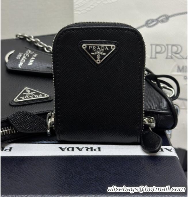 Top Design Prada Re-Edition 2005 Saffiano leather bag 1BH204 Black/Silver 2026