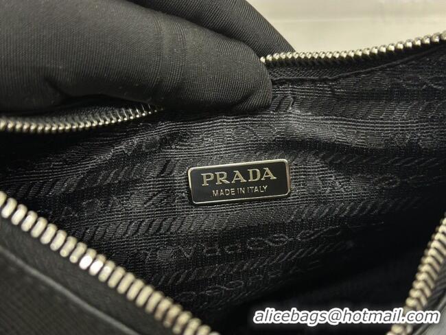 Top Design Prada Re-Edition 2005 Saffiano leather bag 1BH204 Black/Silver 2026