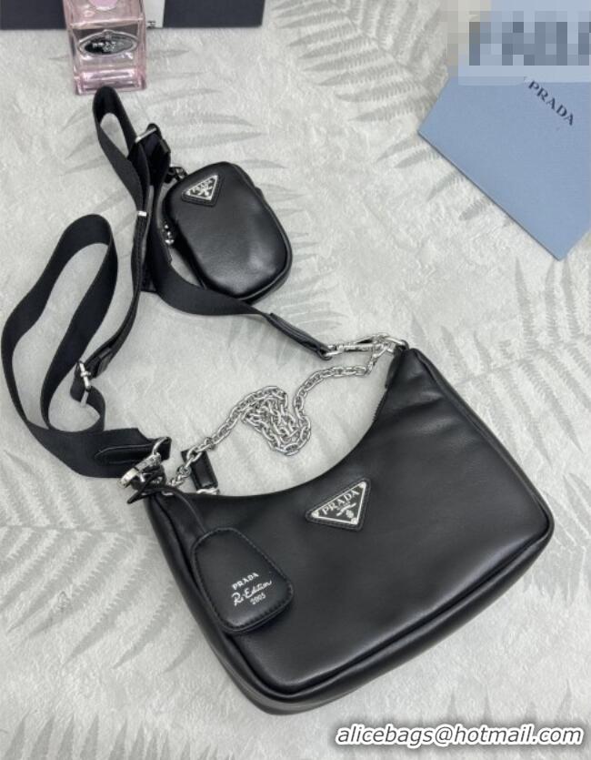 Good Taste Prada Re-Edition 2005 Nappa leather bag 1BH204 Black 2026