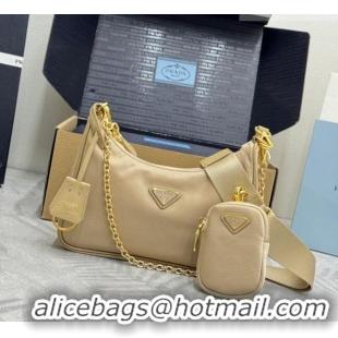 Luxury Cheap Prada Re-Edition 2005 Re-Nylon Bag 1BH204 Apricot 2026