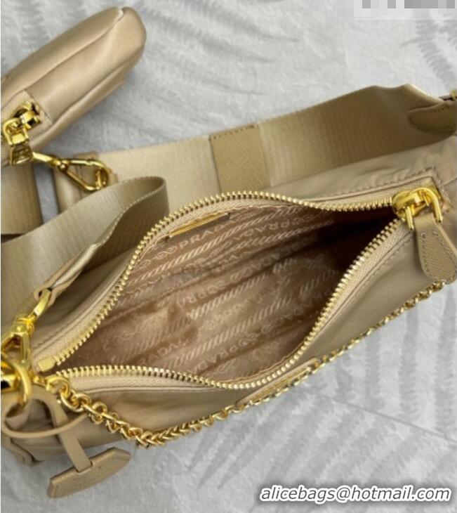 Luxury Cheap Prada Re-Edition 2005 Re-Nylon Bag 1BH204 Apricot 2026