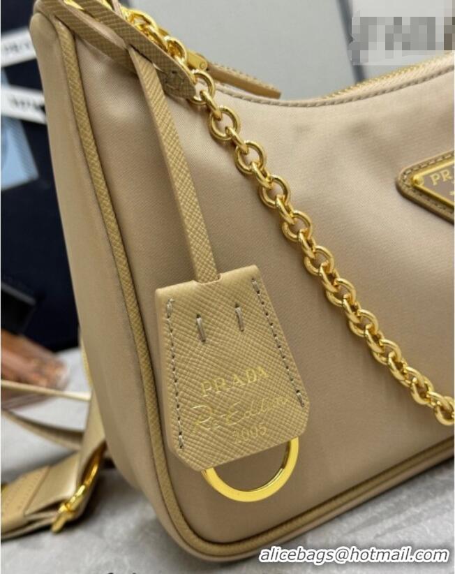Luxury Cheap Prada Re-Edition 2005 Re-Nylon Bag 1BH204 Apricot 2026