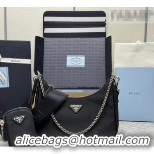 Buy Cheap Prada Re-Edition 2005 Re-Nylon Bag 1BH204 Black/Silver 2026