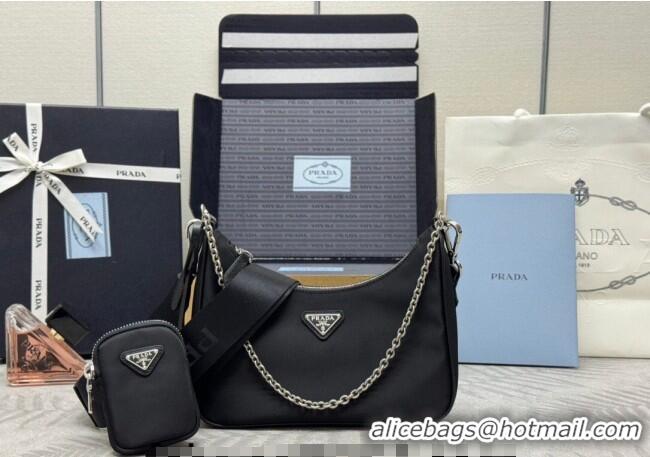 Buy Cheap Prada Re-Edition 2005 Re-Nylon Bag 1BH204 Black/Silver 2026