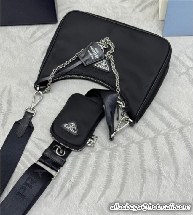 Buy Cheap Prada Re-Edition 2005 Re-Nylon Bag 1BH204 Black/Silver 2026