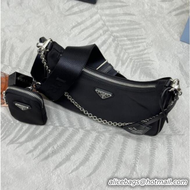 Buy Cheap Prada Re-Edition 2005 Re-Nylon Bag 1BH204 Black/Silver 2026