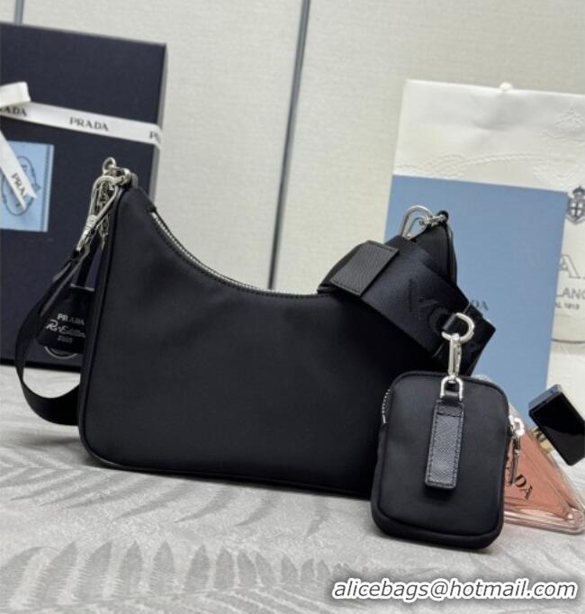 Buy Cheap Prada Re-Edition 2005 Re-Nylon Bag 1BH204 Black/Silver 2026