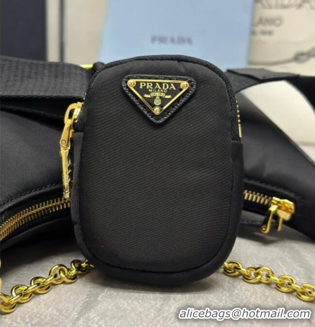 Famous Brand Prada Re-Edition 2005 Re-Nylon Bag 1BH204 Black/Gold 2026