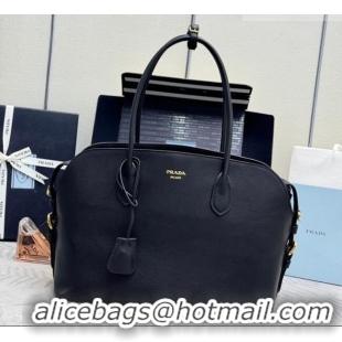 Grade Cheapest Prada Large leather tote bag 1BG600 Black 2026