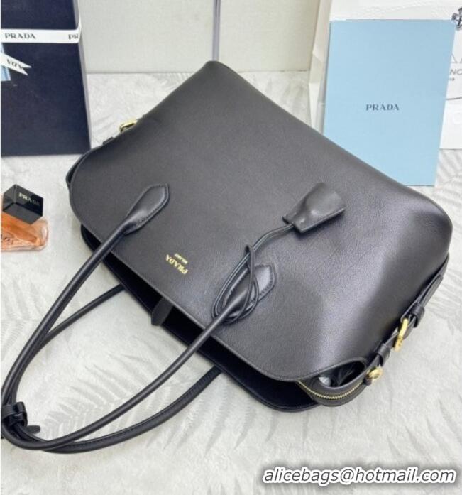 Grade Cheapest Prada Large leather tote bag 1BG600 Black 2026