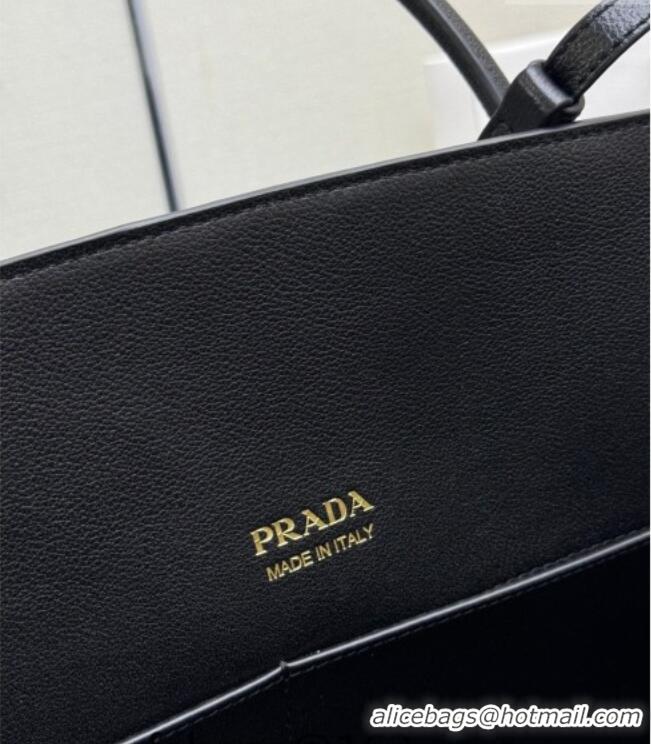 Grade Cheapest Prada Large leather tote bag 1BG600 Black 2026