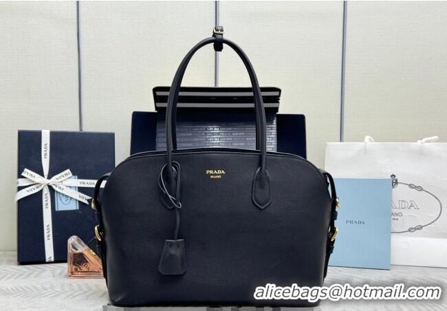 Grade Cheapest Prada Large leather tote bag 1BG600 Black 2026