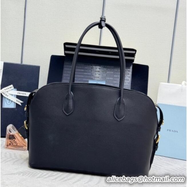 Grade Cheapest Prada Large leather tote bag 1BG600 Black 2026