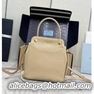 Top Grade Prada Carry mini leather handbag 1BA496 Sand Beige 2026