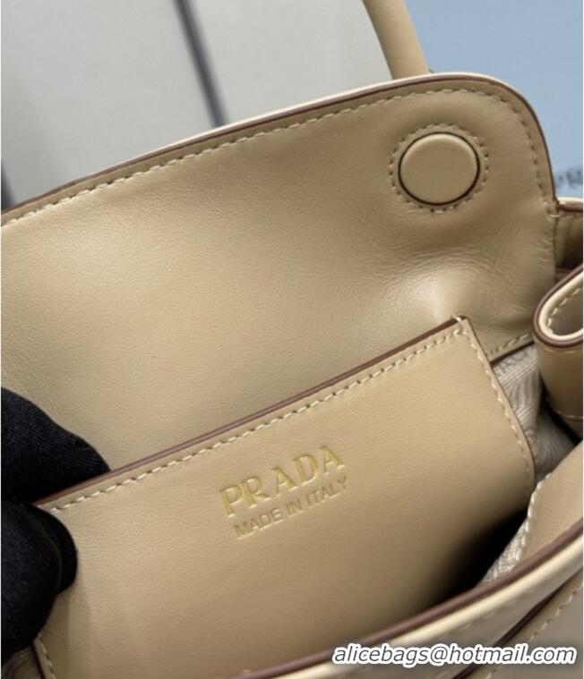 Top Grade Prada Carry mini leather handbag 1BA496 Sand Beige 2026