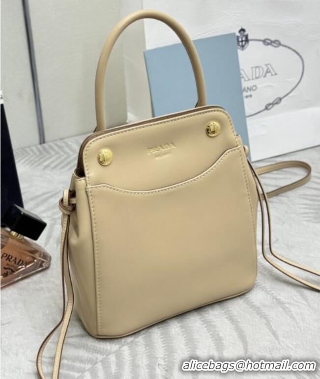 Top Grade Prada Carry mini leather handbag 1BA496 Sand Beige 2026