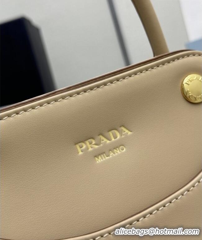 Top Grade Prada Carry mini leather handbag 1BA496 Sand Beige 2026