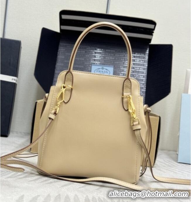 Top Grade Prada Carry mini leather handbag 1BA496 Sand Beige 2026