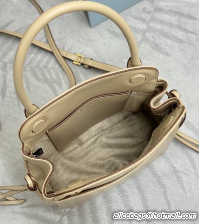 Top Grade Prada Carry mini leather handbag 1BA496 Sand Beige 2026
