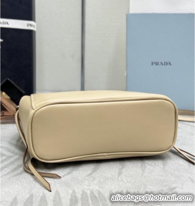 Top Grade Prada Carry mini leather handbag 1BA496 Sand Beige 2026
