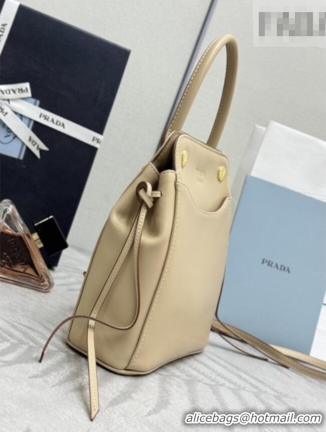 Top Grade Prada Carry mini leather handbag 1BA496 Sand Beige 2026
