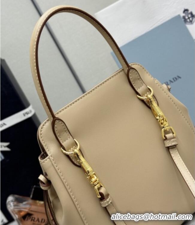 Top Grade Prada Carry mini leather handbag 1BA496 Sand Beige 2026