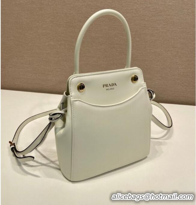 Luxury Classic Prada Carry mini leather handbag 1BA496 White 2026