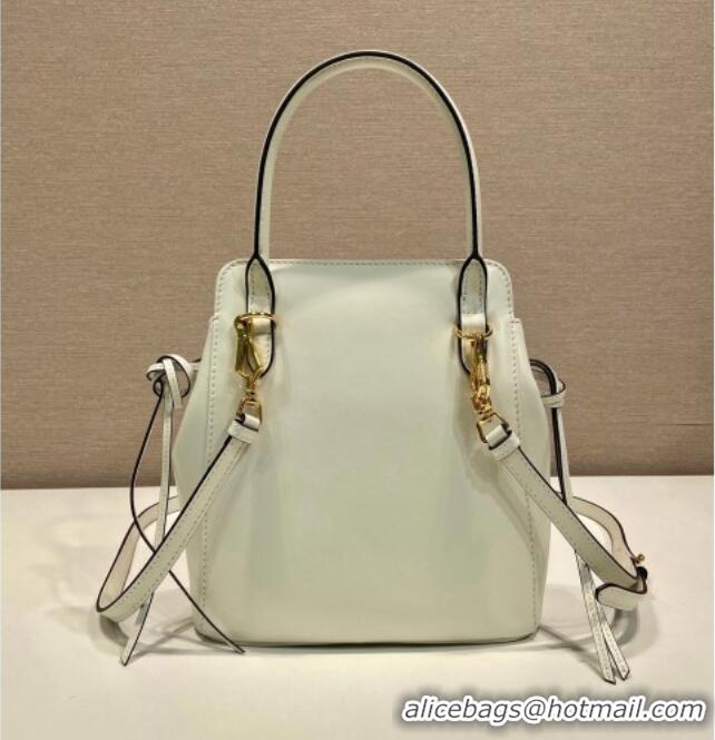 Luxury Classic Prada Carry mini leather handbag 1BA496 White 2026