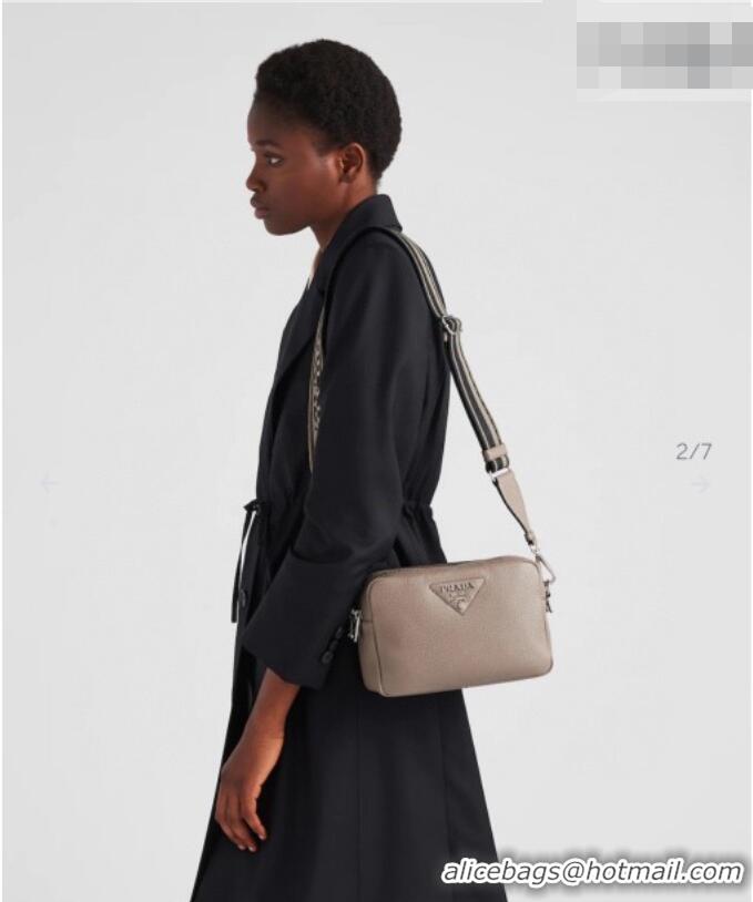 Fashion Discount Prada Small leather shoulder bag 1BH082 Slate Grey 2026