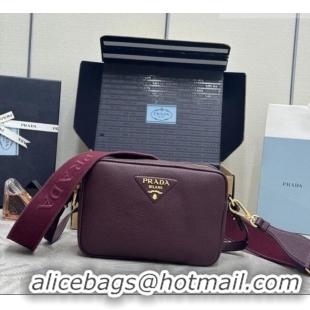 Modern Classic Prada Small leather shoulder bag 1BH082 Burgundy 2026
