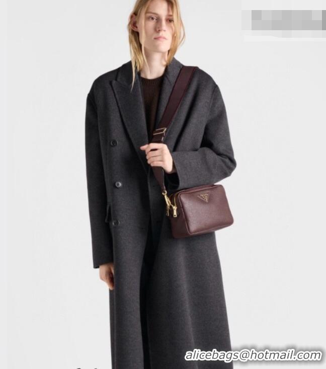 Modern Classic Prada Small leather shoulder bag 1BH082 Burgundy 2026