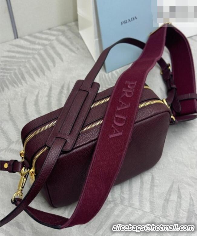 Modern Classic Prada Small leather shoulder bag 1BH082 Burgundy 2026