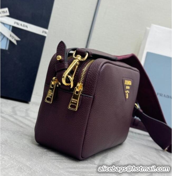 Modern Classic Prada Small leather shoulder bag 1BH082 Burgundy 2026