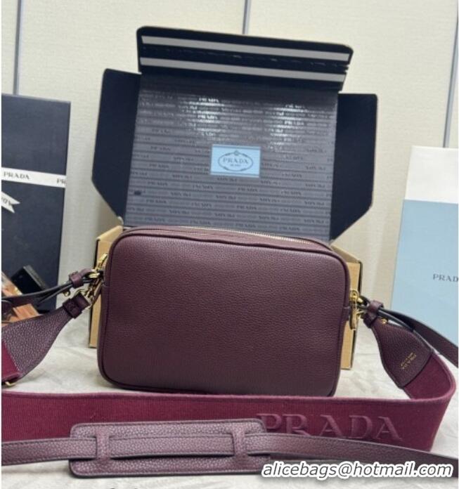 Modern Classic Prada Small leather shoulder bag 1BH082 Burgundy 2026